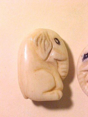 Elephant Carved Bone Sitting Bead