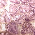 Leaves 25 Purple Grey Silver Glass Beads