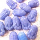 Flower Tulip 25 Periwinkel Blue Glass Beads