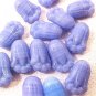 Flower Tulip 25 Periwinkel Blue Glass Beads