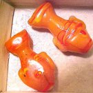 Fish Handmade Orange Yellow Glass  Bead