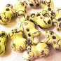 Frog 6 Light Green Porcelain Beads