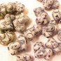Dog Puppy White Poodle 6 Porcelain Beads