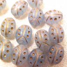Ladybug 25 Mini Grey Blue Colored Glass Beads