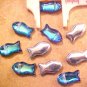 Fish Cracker Style 12 Ocean Blue Glass Beads