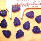 Leaves 25 Cobalt Blue Colored Glass Beads