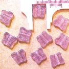 Butterfly 12 Small Purple Glass Beads