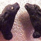 Dog Black Lab 4 Pottery Beads