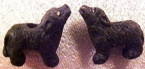Dog Black Lab 4 Pottery Beads