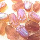 Flower Tulip 25 Satin Purple AB Glass Beads