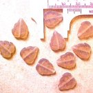 Leaves 25 Brown Satin Glass Beads