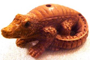 Alligator Carved Ojime Bead