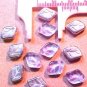 Leaves 25 Angle Alexandrite + Silver Backed Glass Beads