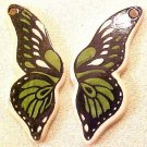 Butterfly Monarch Green Porcelain Wings Beads