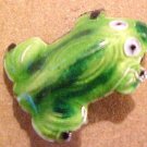 Frog 2 Metal Enameled Green Bead