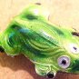 Frog 2 Metal Enameled Green Bead