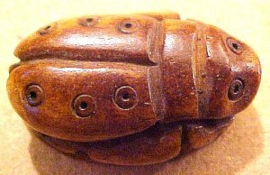 Beetle Scarab Carved Bone Bead