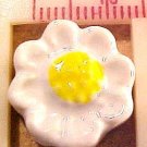 Flower Daisy 12 White Porcelain Beads