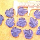Leaves 12 Large Medium Blue Glass Beads