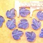 Leaves 12 Large Medium Blue Glass Beads