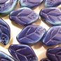 Leaves Dotted 25 Turquoise Blue Glass Beads