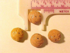 Cat 3 Carved Round Bone Beads