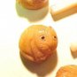 Cat 3 Carved Round Bone Beads