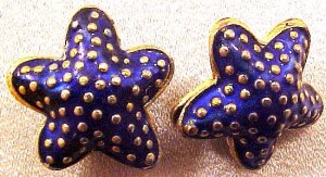 Starfish 5 Blue Cloisonne Beads