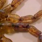 Fish 16 Teeny Brown Variegated Glass Beads