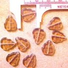 Leaves 25 Amber Brown Colored Glass Beads