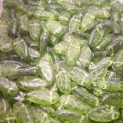 Leaves Pointed 25 Olive Green Glass Beads