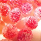 Sugar Coated 6 Red Glass Beads