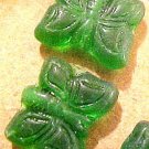 Butterfly 10 Grass Green Glass Beads