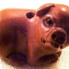 Pig Carved Ojime Bead Sitting