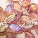 Leaves Loop 25 Purple Iridescent Glass Beads