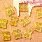 Butterfly 10 Citrine Colored Glass Beads