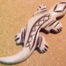 Lizard Carved Flat Bone Bead