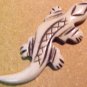 Lizard Carved Flat Bone Bead