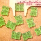 Butterfly 10 Bright Green Glass Beads