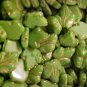 Leaves Ivy 12 Large Green with Gold Glass Beads