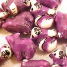 Cat 6 Purple Porcelain Beads