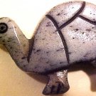 Turtle Carved Green Bone Flat Bead