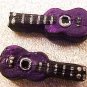 Guitar 4 Purple Hand Painted Pottery Beads