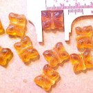 Butterfly 10 Amber Color Glass Beads