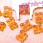 Butterfly 10 Amber Color Glass Beads