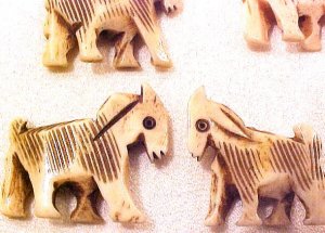 Goat 2 Carved Bone Beads