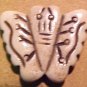 Butterfly Carved Small Bone Bead