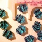 Turtle 10 Turquoise Variegated Glass Beads