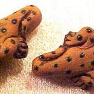Lizard Gecko Brown 4 Small Clay Beads