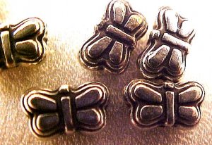 Butterfly 25 Silver Metallized Plastic Spacer Beads